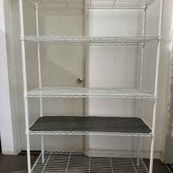 Commercial Heavy-Duty 5-Tier Wire Shelving Rack – White Epoxy Coated