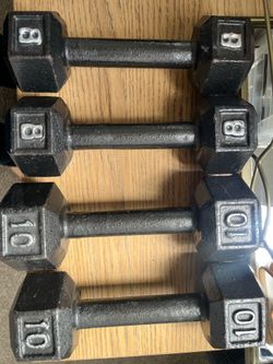 8 & 10lbs dumbbells