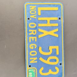 Vintage Oregon License Plate