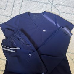 Figs Navy Scrub Set Size 2XL Tall Zamora 2.0 Joggers And 2XL Catarina Top