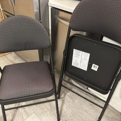 Folding Cushioned Chairs  - Two