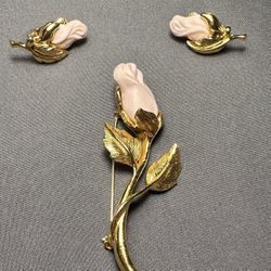 VINTAGE 3PIECE SET - CLIP  EARRINGS & BROOCH 