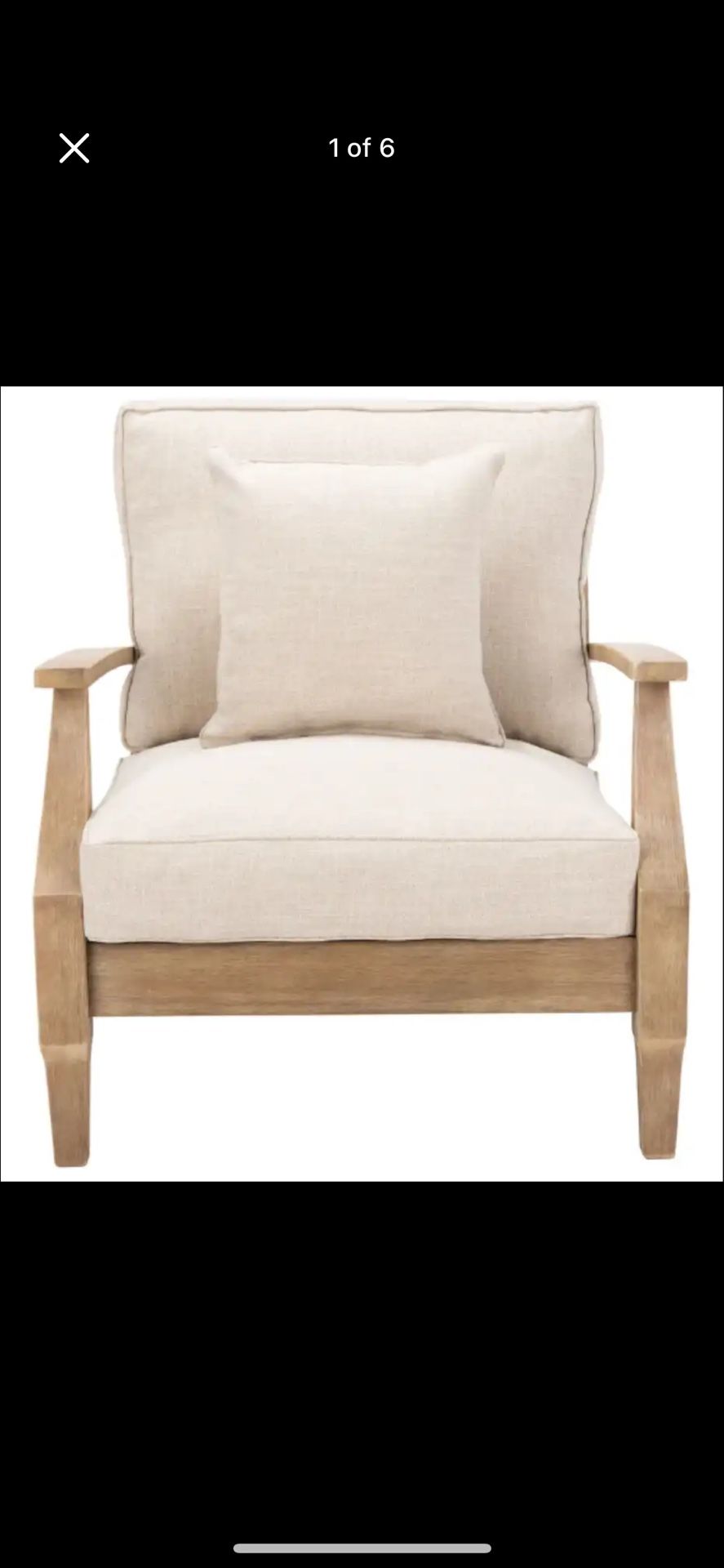 SAFAVIEH Couture Martinique Wood Patio Armchair. - 31.4" W x 35.6" L x 32.6" H
