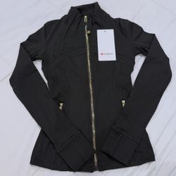 Black Lululemon Define Jacket Gold Zip