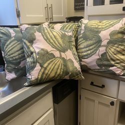 4 Patio Pillows Sunbrella With Zipper Very Thick Made