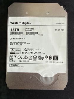 WUH721818ALE6L4 WD Ultrastar DC HC550 18TB Enterprise SATA 3.5" Hard Drive