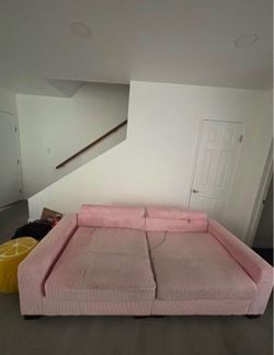 Pink corduroy couch