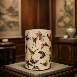 Butterfly Vase China Chinese Japanese Antique Vintage Home Decor Collectible Fish Jar Fish Tank Plant Pot Planter Pen Holder