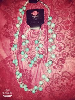 Turquoise Necklace, Earrings And Bracelet 