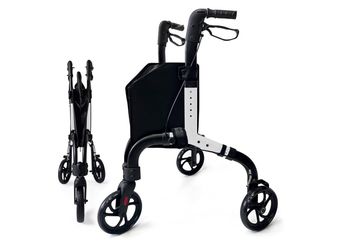 Premium 3 Wheel Rollator Walker for Seniors, Lightweight Foldable Elderly Three Wheeled Rollator with Storage Bag, Aluminum Mobility Aid Rolling Walke