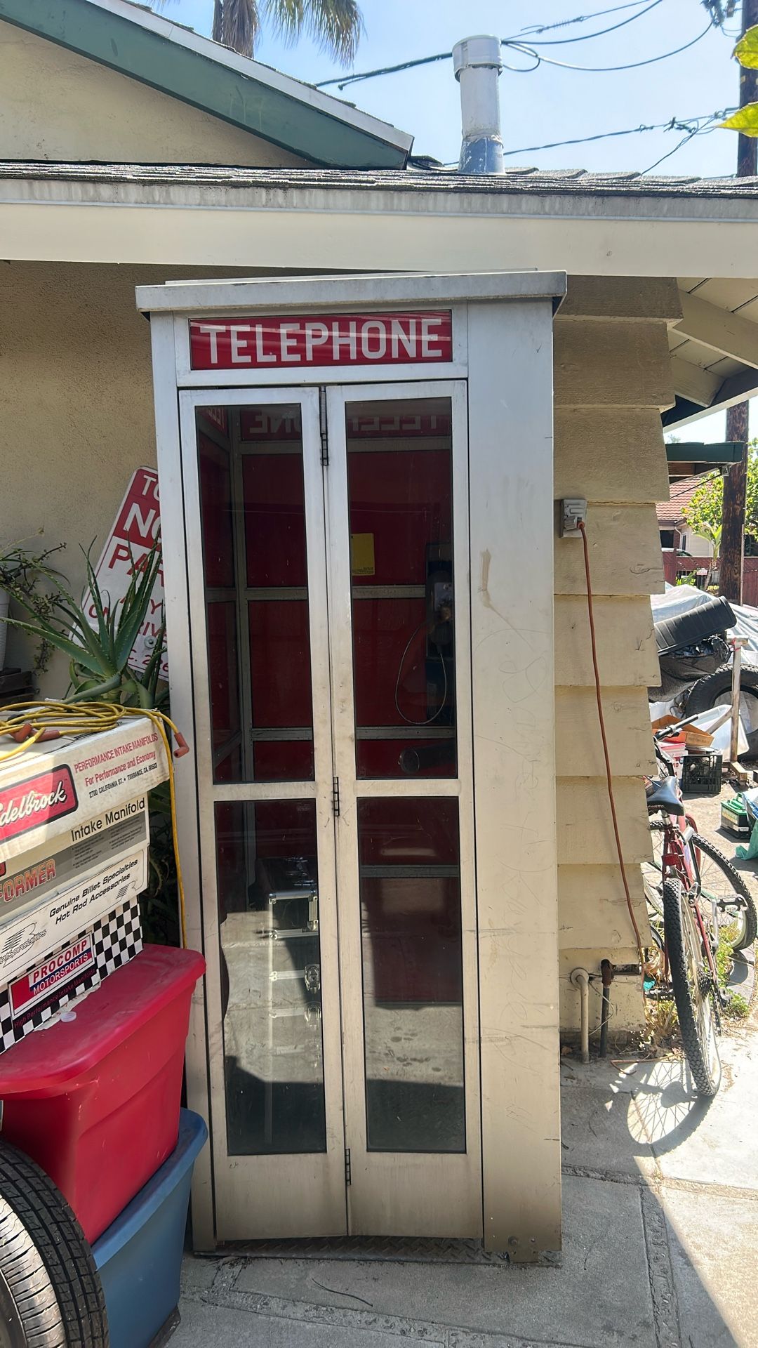 Vintage telephone booth working in good condition