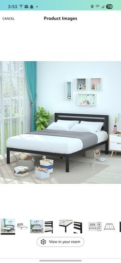 Full Bed frame - 14 Inch High Metal Bedframe