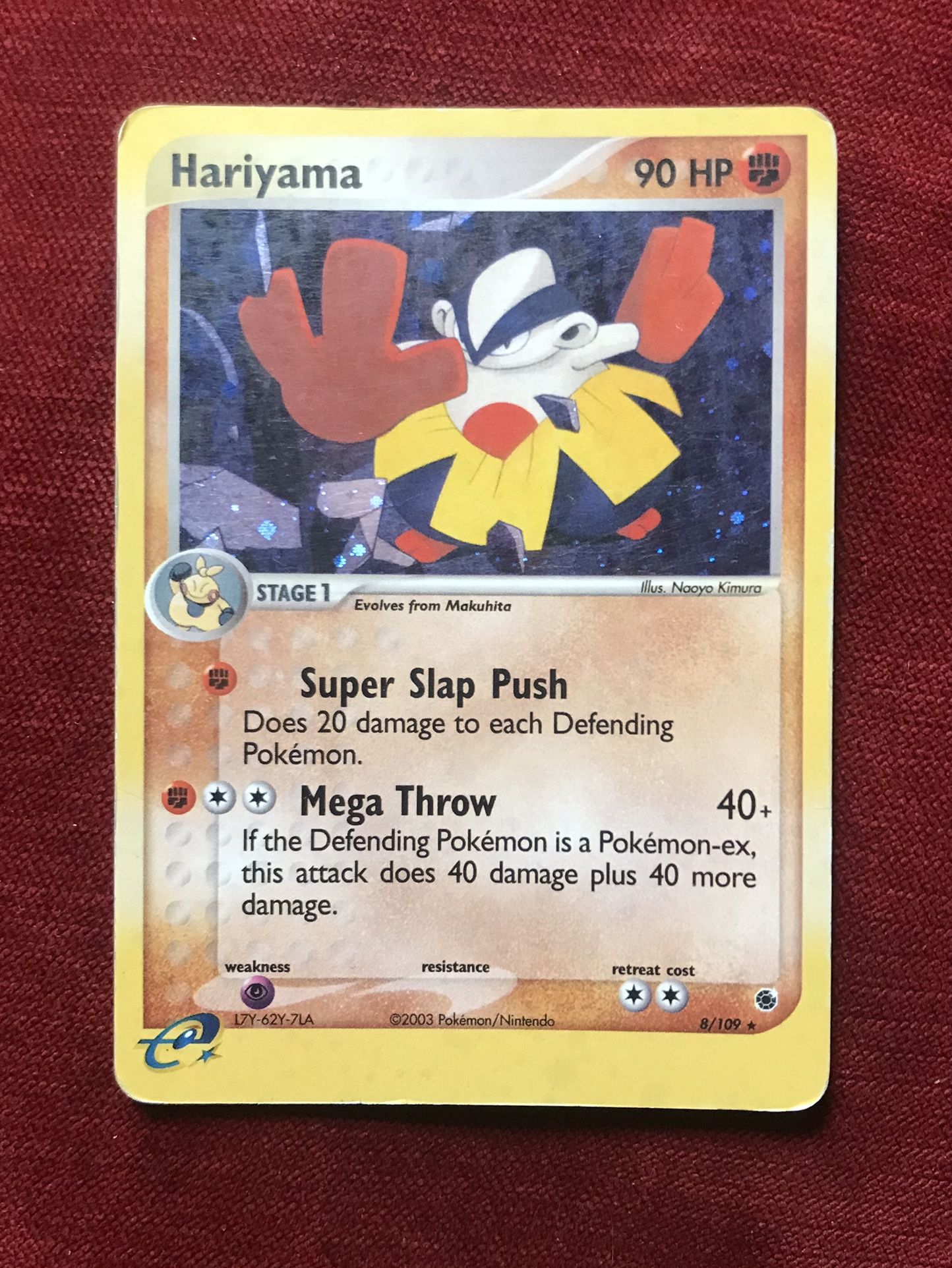 2003 Pokemon Hariyama Holo - 8/109 Ex Ruby & Sapphire