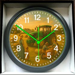 John Deere Tractor Farming Glow In The Dark Wall Clock New!