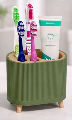 Modern 3D Printed Toothbrush Holder | Bathroom Organizer | Toothpaste Storage