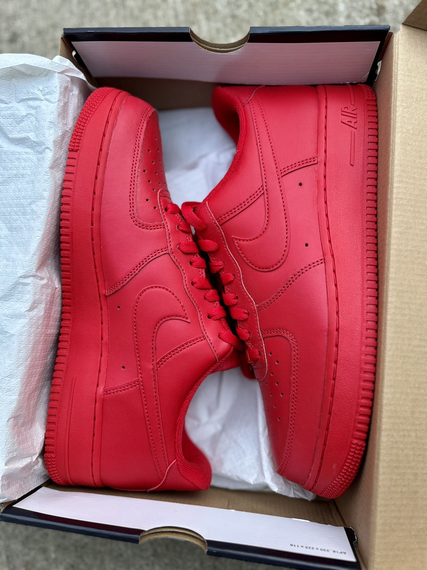 Nike Air Force 1 Low ’07 LV8 “Triple Red” — Size 11 (Never Worn) NO TRADE