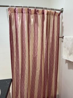 Pink polka dot shower curtain