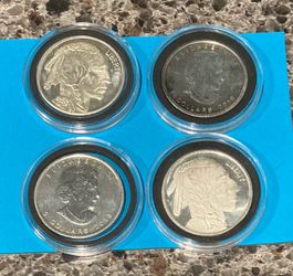4oz Total - (2) Buffalo and (2) Maple Leaf Silver