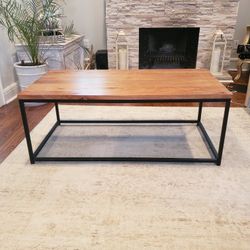 Pier 1 Imports - Modern Minimalist Coffee Table  - Wood Box Metal Frame