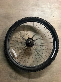 26" Rear Mountain Bike Wheel – 7-Speed Freewheel, Tire & Tube