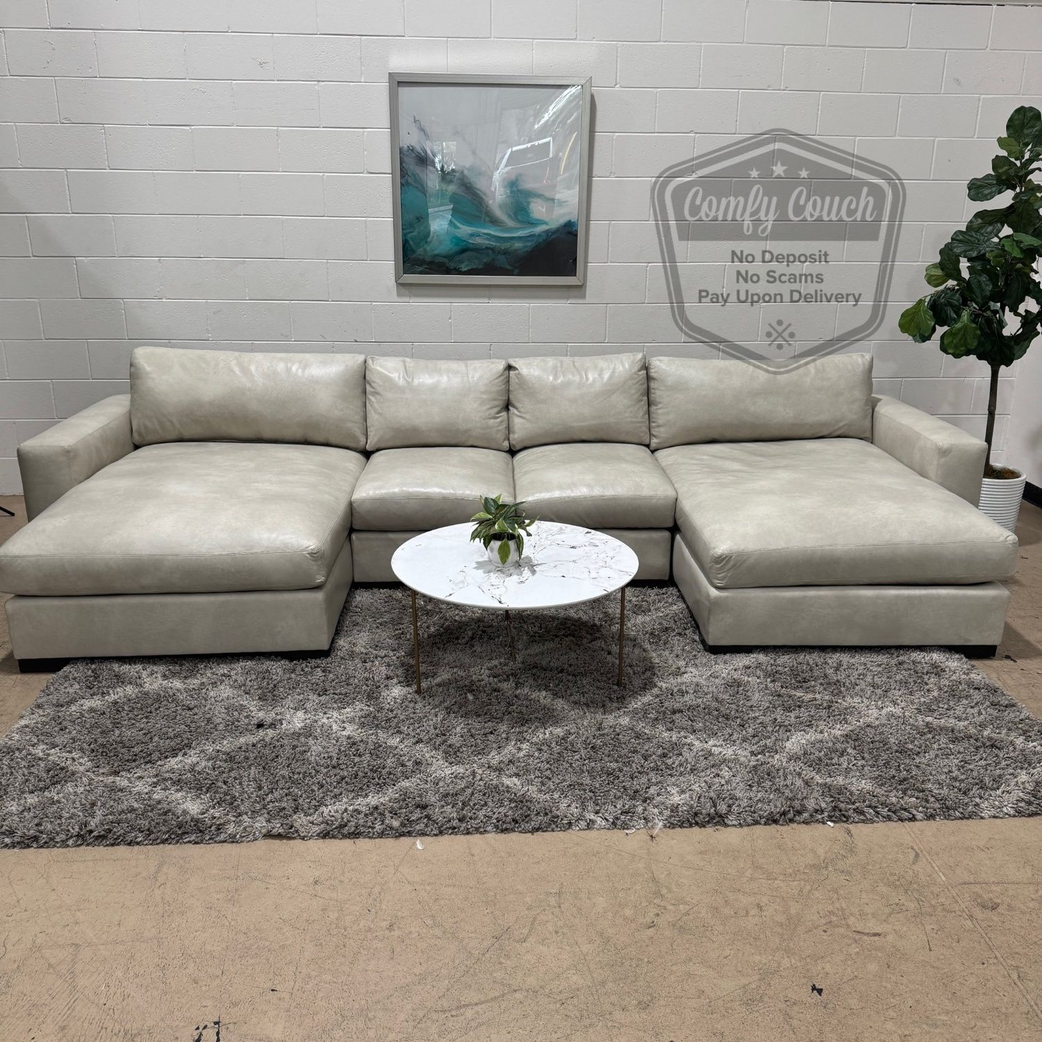 🛋️ Chaddock Luxury Leather Sectional Sofa(Delivery Available!! )