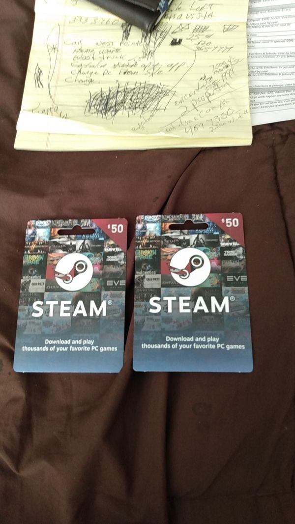 Two 50 Dollar Steam Cards For 60 Bucks For Sale In Tucson AZ OfferUp