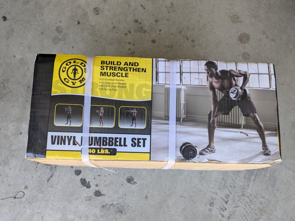 Gold's Gym Vinyl Dumbbell Set, 40 lbs