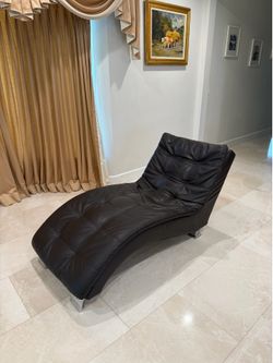 Black Leather Chaise Lounge Recliner