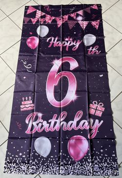 Backdrop Banner 6th Birthday