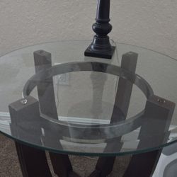 2 End Tables , Wood And Chrome 