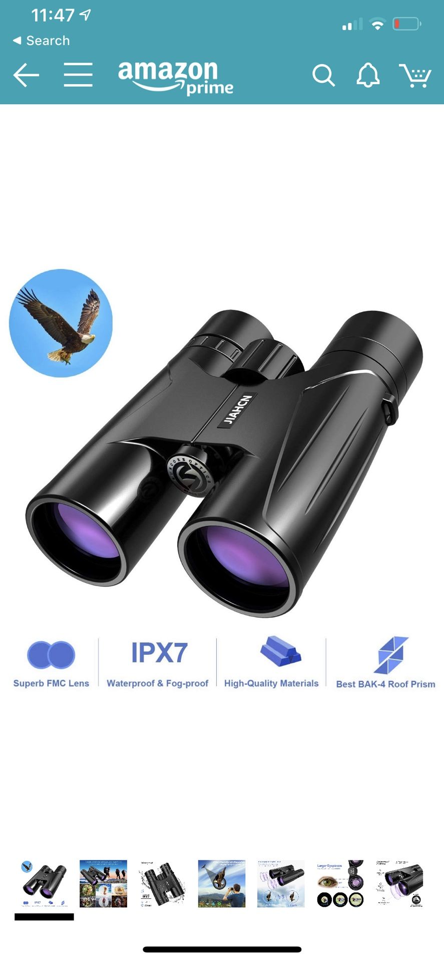 JIAHCN Binoculars for Adults - 10x42 HD Professional Waterproof Binoculars for Bird Watching Travel Stargazing Hunting Concerts Sports with Low Light