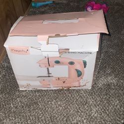 New in the box box does have opening and some tears, but it has never been taken out of the box sewing machine