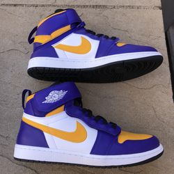 New Nike Air Jordan 1 Hi High Flyease Lakers Shoes Men’s 11