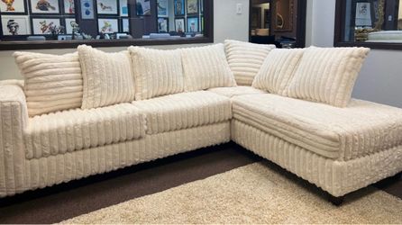 NEW IVORY SECTIONAL WITH FREE DELIVERY ORDER HERE PAY ON DELIVERY