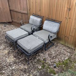 Metal Porch Chairs With Ottomans 