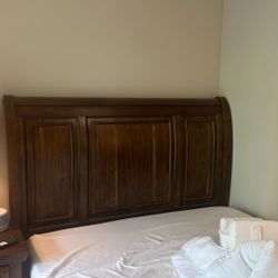 Brown Wood Queen Sleigh Bed Headboard - Ashley Furniture Brand