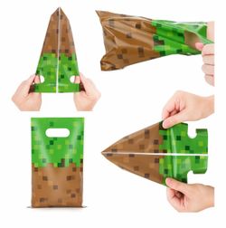 50PCS Pixel Birthday Party Favor Bags, Goodies Candy Snack Treat Bags