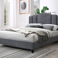 Brand New Charcoal Fabric Bed