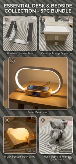 Essential Bedside & Desktop Productivity Bundle (5 Items)