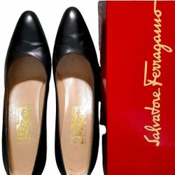 Salvatore Ferragamo Nero 6cm Calf Black Pumps US Women's 9 AA