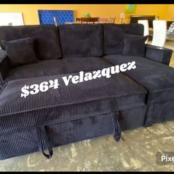 ✅️✅️Black   Color Convertible Sectional W/ Cup Holder & W/ USB Port✅️✅️