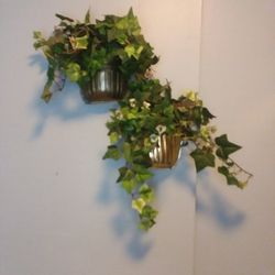 Brass Baskets With Flower's