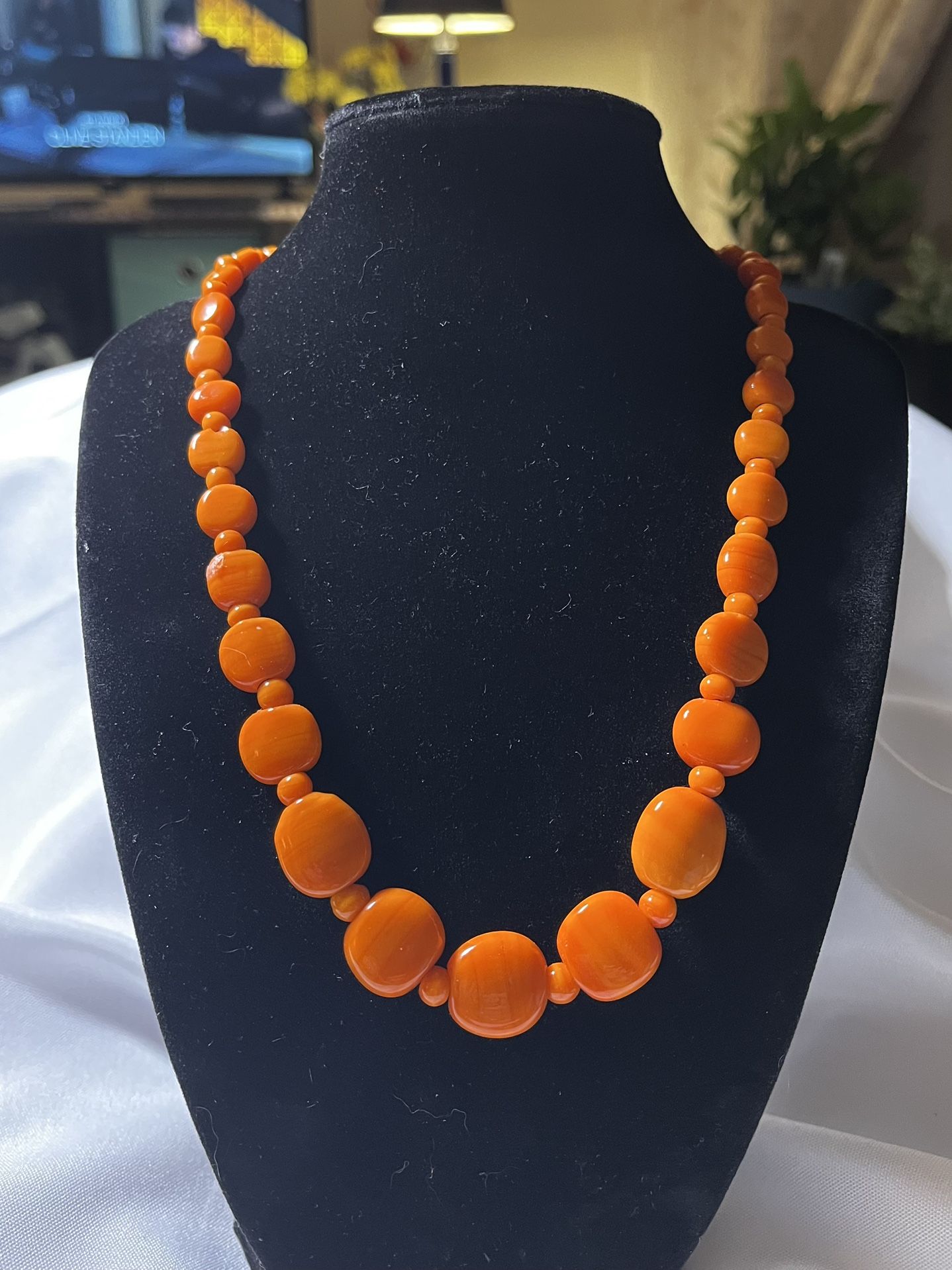 Exclusive Orange Beaded Necklace