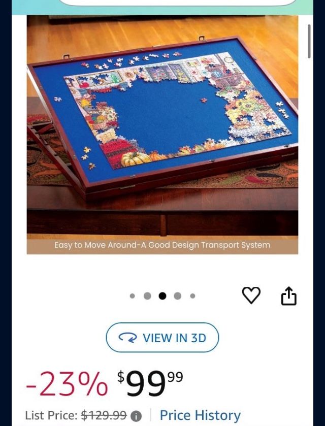 Puzzle Table With Storage “Save Your Progress”