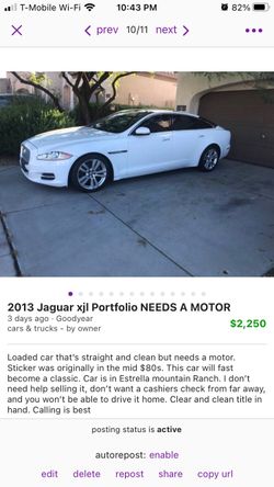 2013 Jaguar XJL “NON RUNNER”