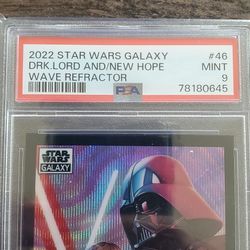 Dark Lord and a New Hope 2022 Star Wars Galaxy Wave Refractor  /77 #46 PSA 9