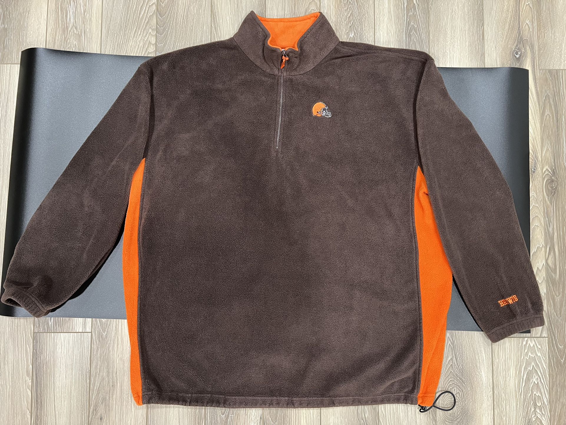 Vintage Cleveland Browns Quarter Zip Sweater NFL Fleece Men’s 3XL