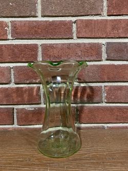 Vintage Green Depression Glass Vase