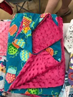 Hand sewn baby blanket/bandana bibs