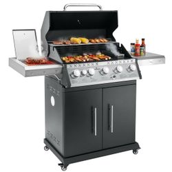 5-Burner Propane Gas Grill with Infrared Side and Rear Bur